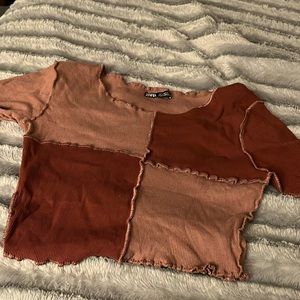 Top from Zara. Size S. US size 4. Cropped top. Brown.